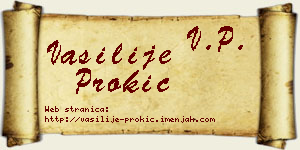 Vasilije Prokić vizit kartica